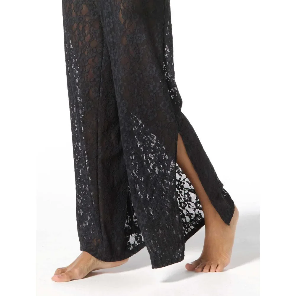 Michael Kors Swimwear Women's Lace Cover Up Pants Black Medium